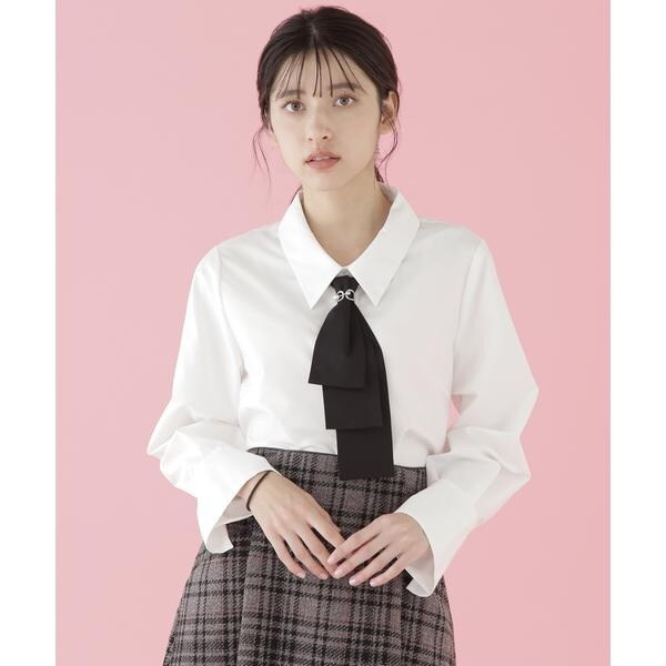 ネットで注文 ジル | 配色ボウタイ付きブラウス バイ スチュアート(JILL ジル トップス