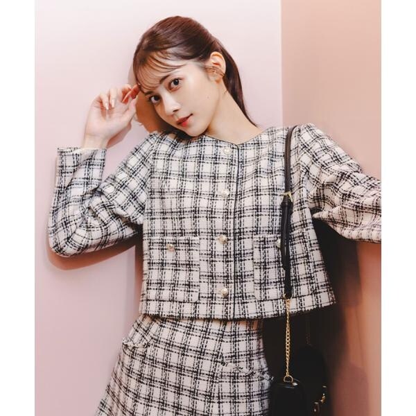 JILL by JILL STUART ラメツイード ノーカラージャケット 楽天市場】【SALE／30%OFF】オリジナルラメツィードノーカラー