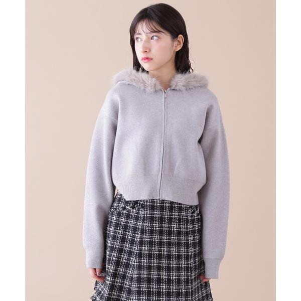 jill by jillstuart ボリュームフェイクファーニットパーカー jill by jillstuart ボリュームフェイクファーニットパーカー