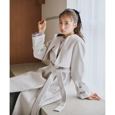 ノーカラードレストレンチコート