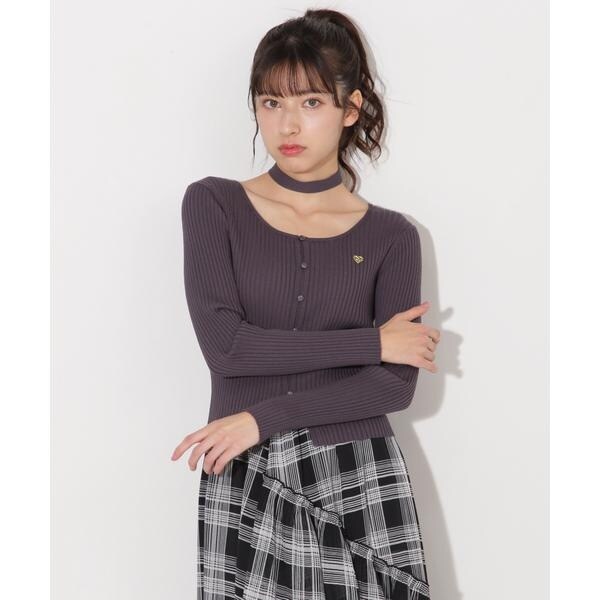 ハートチョーカー付きカーデトップス JILL by JILL STUART｜ハートチョーカー付きカーデトップス