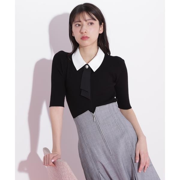 襟付きリボンタイニットトップス | ジル バイ ジル スチュアート