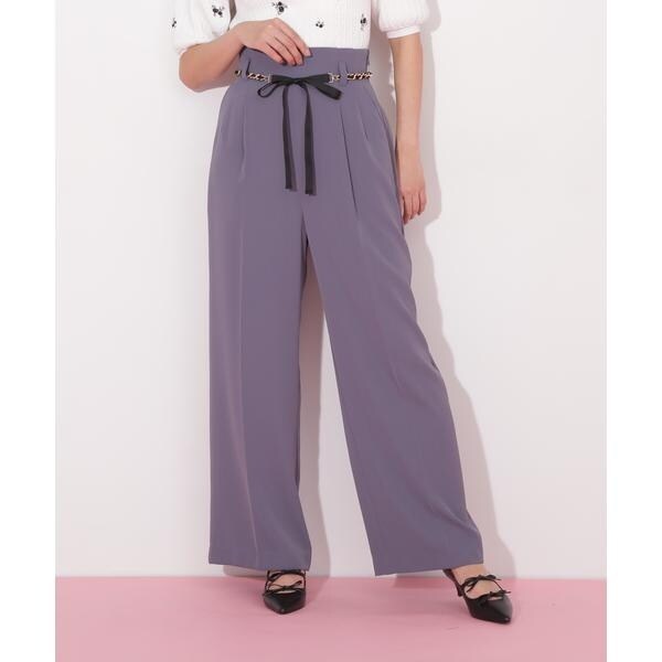 チェーンリボンベルト付きワイドパンツ | ジル バイ ジル スチュアート