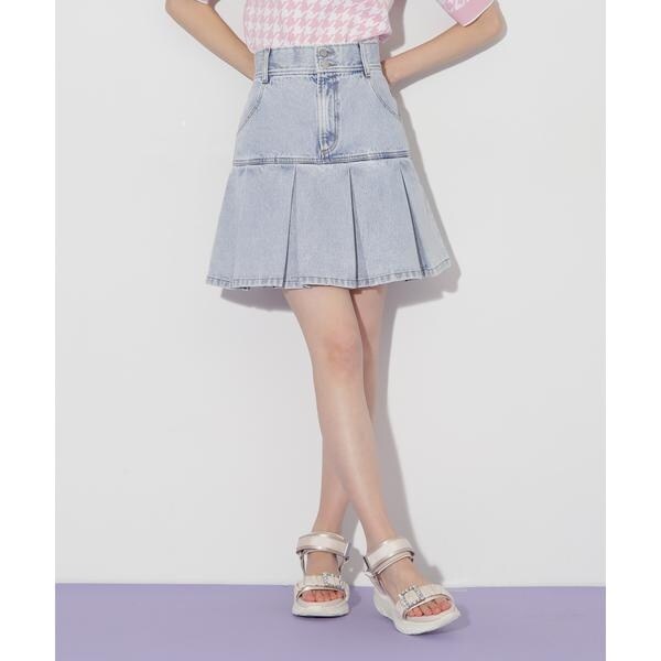 ボックスプリーツデニムミニスカート | ジル バイ ジル スチュアート