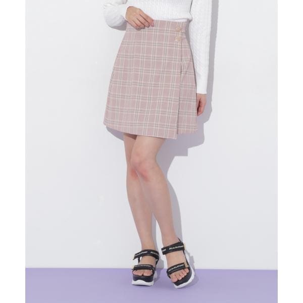 ラメツイードチェックフリンジミニスカート | ジル バイ ジル