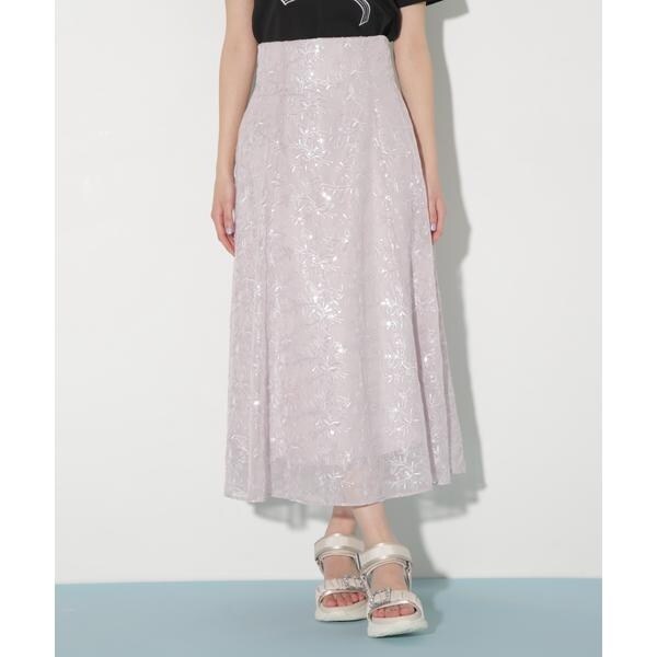 スパンコール刺繍シアースカート | ジル バイ ジル スチュアート(JILL
