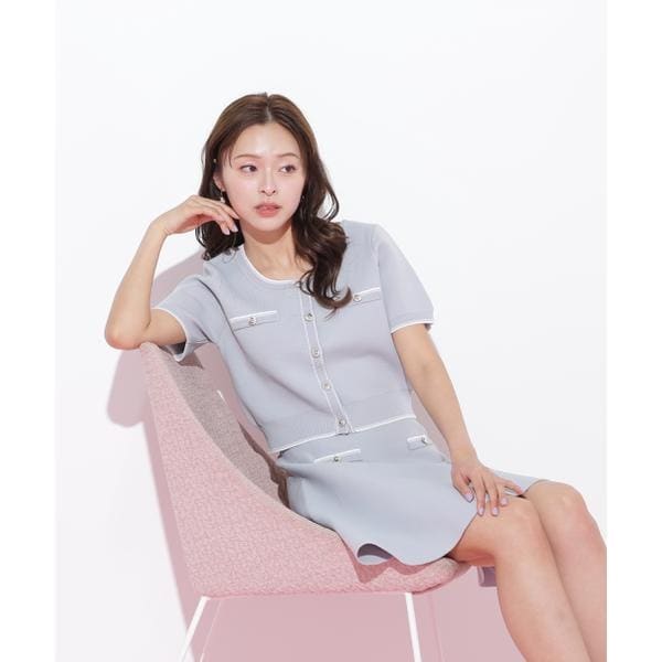 ジルシチュアート　2wayパーティドレス JILL STUART ジルスチュアート バイカラーレースドレス グレー/S