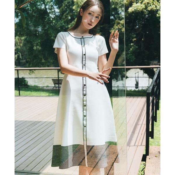 ジルスチュアート新品⭐️Exclusive Lineパイピングドレスロング