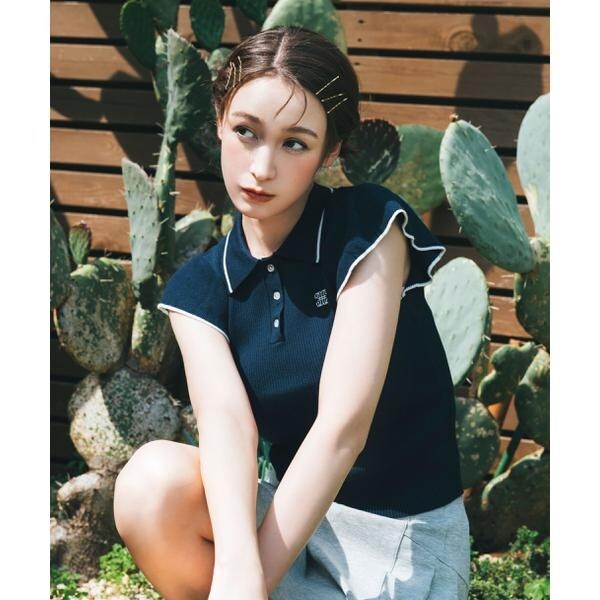 フリル袖ポロニット | ジル バイ ジル スチュアート(JILL by JILL