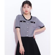 ジル バイ ジル スチュアート(JILL by JILL STUART)のラメツイード半袖カーディガン