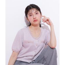 ジル バイ ジル スチュアート(JILL by JILL STUART)のラメツイード半袖カーディガン