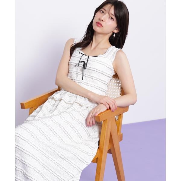 バイカラーストレッチレースセットアップ