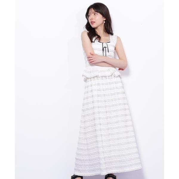 バイカラーストレッチレースセットアップ