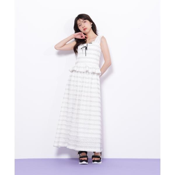 バイカラーストレッチレースセットアップ