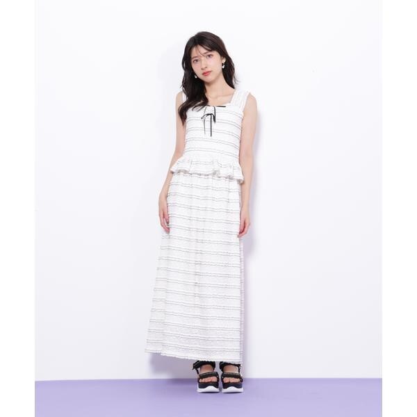 バイカラーストレッチレースセットアップ