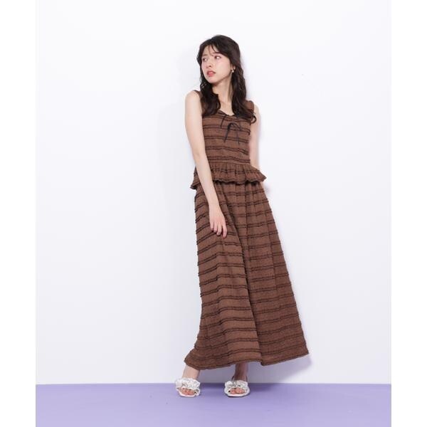 バイカラーストレッチレースセットアップ