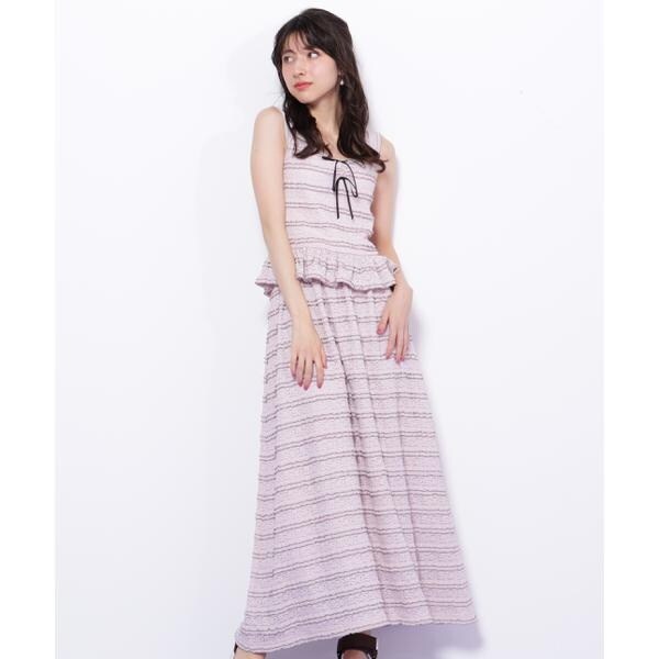 バイカラーストレッチレースセットアップ