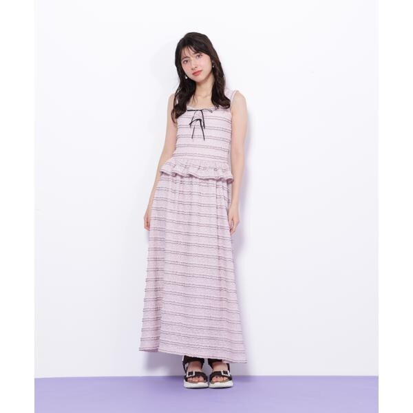 バイカラーストレッチレースセットアップ