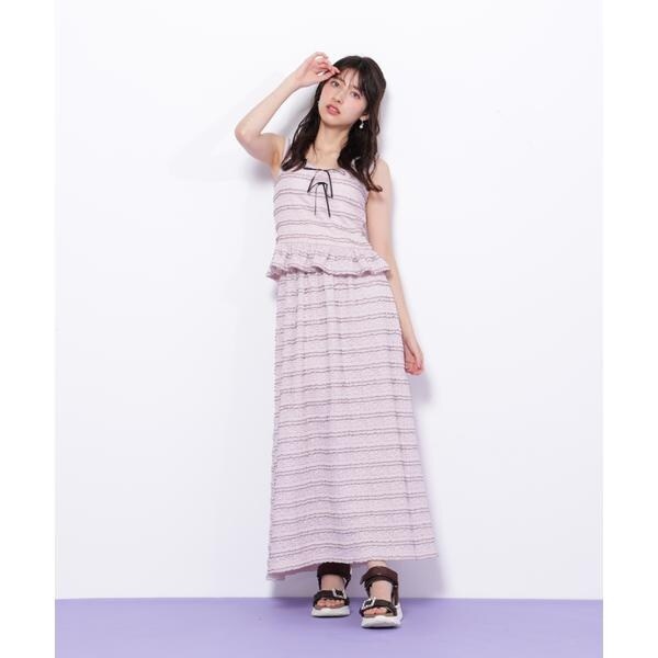 バイカラーストレッチレースセットアップ