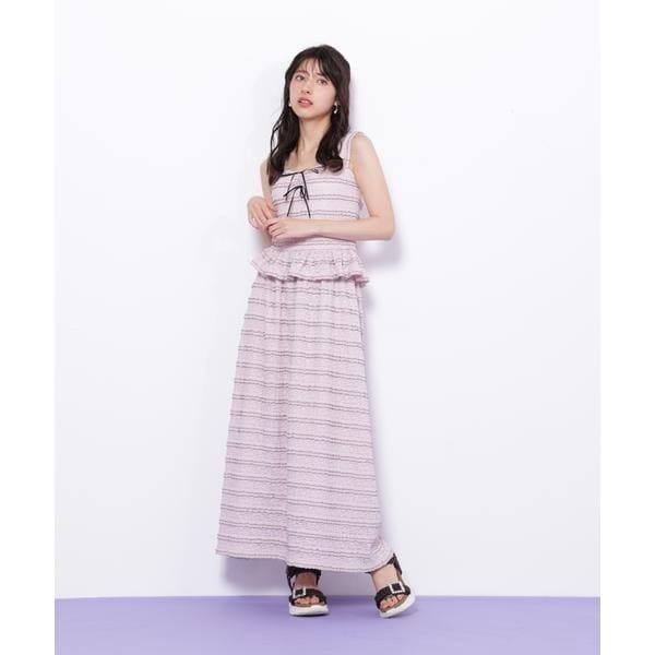 バイカラーストレッチレースセットアップ