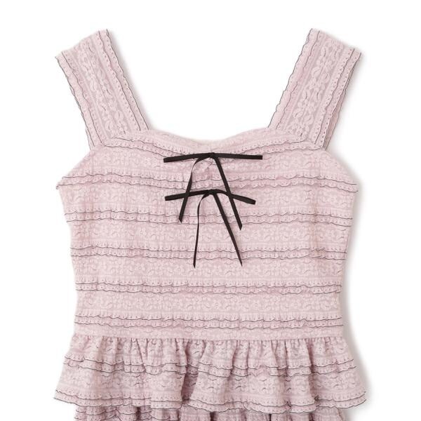 バイカラーストレッチレースセットアップ