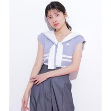 ビッグカラー配色ニット