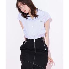 ウエストリボン開襟シャツ