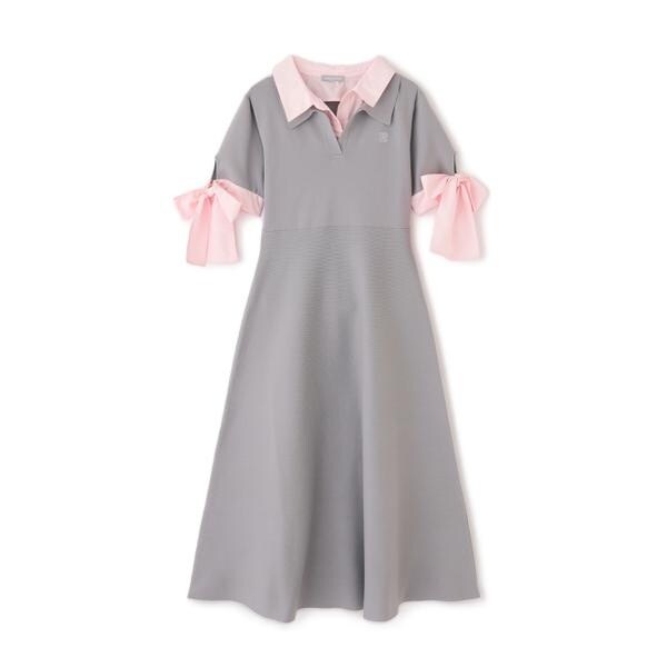 JILL by JILL STUART ダブルカラーニットワンピース ミックスツイード切替ニットワンピース | JILL by JILL STUART