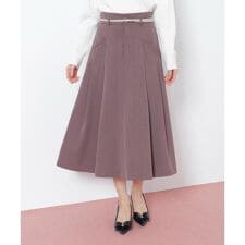 ベルト付タックフレアスカート