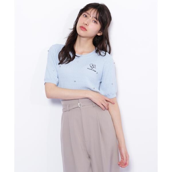 snidel ラッフル刺繍ニットプルオーバー CRM ラッフル刺繍ニットプルオーバー(507805981)｜阪急百貨店公式