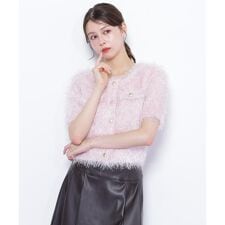 ラメフェザーニットジャケット