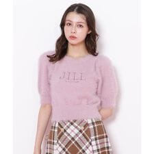 ロゴ刺繍シャギーニット