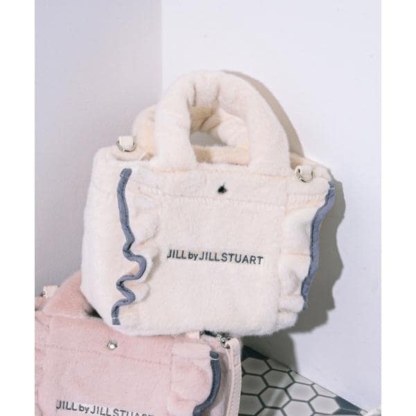 JILL by JILL STUART PEACH JOHN サテンフリルトート JILL by JILL STUART｜PEACH JOHN コラボ フリルトートバッグ