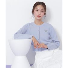 ハート刺繍カラーカーディガン