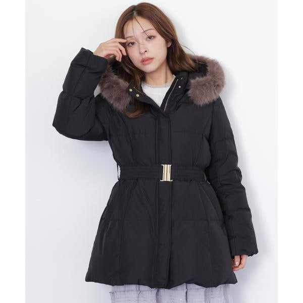 ファインウールダブルメルトンスタンドカラーコート | ブルー