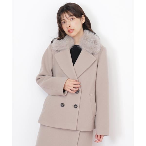 フェイクファー付ショートダッフルコート | ジル バイ ジル