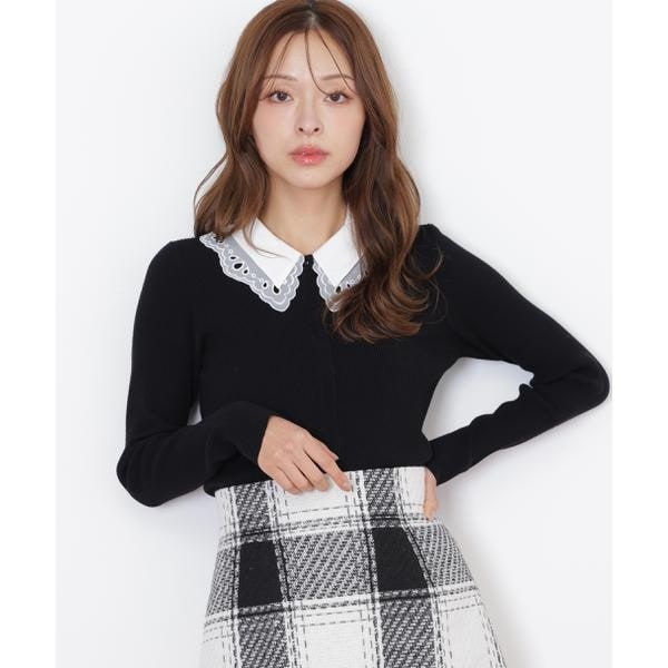 ジル バイ ジル スチュアート（JILL by JILL STUART）/レース衿レイヤードニット レース衿レイヤードニット | ジル バイ ジル スチュアート(JILL by