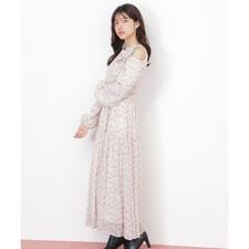 小花柄ボウタイワンピース