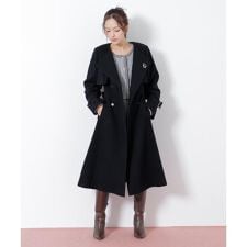 ノーカラードレストレンチコート