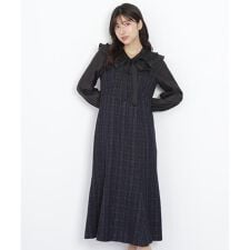 ブラウスドッキングツィードワンピース