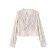 小花プリントフリルブラウス