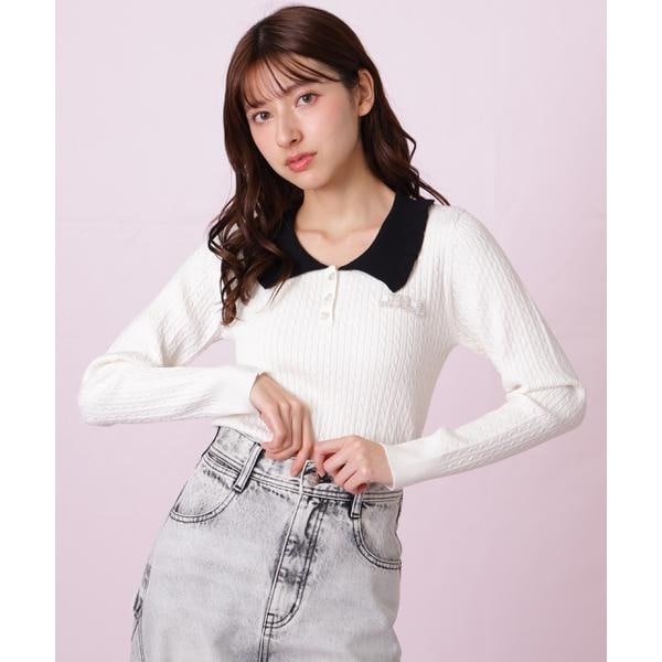 STRIPE KNIT TOP | ローズバッド(ROSE BUD) | マルイウェブチャネル