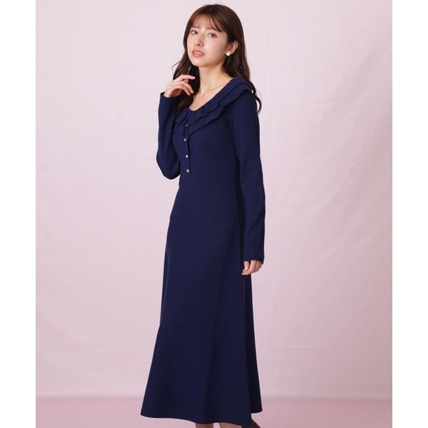 ポロシャツ切り替えチェックニットワンピース | ジル バイ ジル