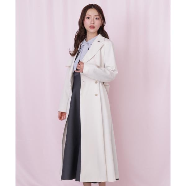 値下げ！未使用⚘⠜Swingle ファー付き ケープトレンチ風ロングコート FOXファー付ウールトレンチコート | スウィングル(SWINGLE) | マルイ