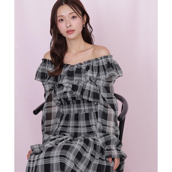 ビッグチェックニットワンピース | ジル バイ ジル スチュアート(JILL