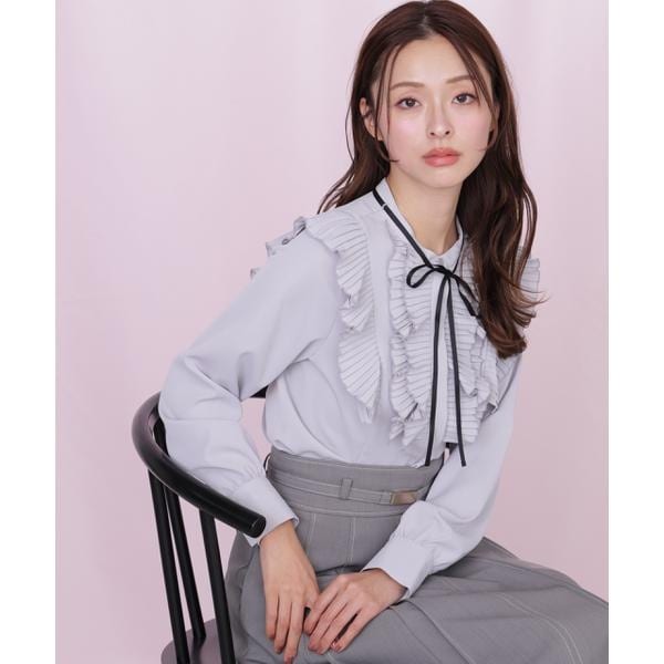 JILLSTUART - ジルスチュアート ブラウス カットソー 七分袖 レース M テラコッタ 茶 Tシャツ/カットソー(七分/長袖) ジル・スチュアートブラウス
