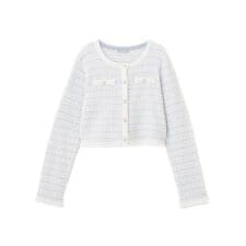 ラメツィードニットジャケット