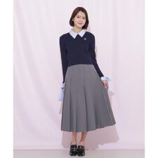 サイドベルトプリーツスカート