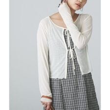 前後2WAYチュールシアーカーディガン