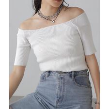 フリーズマート(Free's Mart)のコンパクトオフショルリブニット